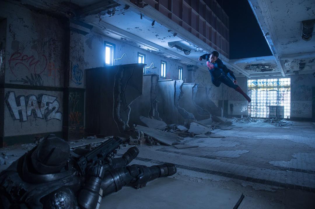 Henry Cavill On Set